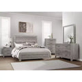 Commode rustique Okak 5 tiroirs avec poignées en métal noir, design simple pour chambre à coucher, aucun assemblage requis