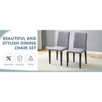 MAYEERTY Lot de 2 chaises de salle à manger en lin et coton gris clair, assise polyvalente et confortable