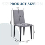 MAYEERTY Lot de 2 chaises de salle à manger en lin et coton gris clair, assise polyvalente et confortable