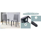 MAYEERTY Lot de 2 chaises de salle à manger en lin et coton gris clair, assise polyvalente et confortable