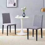 MAYEERTY Lot de 2 chaises de salle à manger en lin et coton gris clair, assise polyvalente et confortable