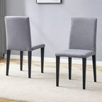 MAYEERTY Lot de 2 chaises de salle à manger en lin et coton gris clair, assise polyvalente et confortable