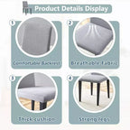 MAYEERTY Lot de 2 chaises de salle à manger en lin et coton gris clair, assise polyvalente et confortable