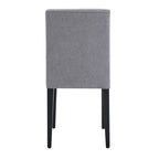 MAYEERTY Lot de 2 chaises de salle à manger en lin et coton gris clair, assise polyvalente et confortable