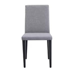 MAYEERTY Lot de 2 chaises de salle à manger en lin et coton gris clair, assise polyvalente et confortable