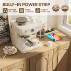 Buffet de cuisine GustoWave, Armoire de rangement d'appoint à 4 portes en rotin, Console de bar à café, Couloir, Salon