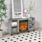 Meuble TV d'angle HOMLUX pour téléviseurs jusqu'à 55 pouces, 4 étagères ouvertes, Noir/Gris/Blanc