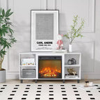 Meuble TV d'angle HOMLUX pour téléviseurs jusqu'à 55 pouces, 4 étagères ouvertes, Noir/Gris/Blanc
