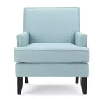Fauteuil club contemporain GDFStudio Richardson en tissu rembourré avec clous décoratifs
