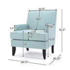 Fauteuil club contemporain GDFStudio Richardson en tissu rembourré avec clous décoratifs