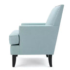 Fauteuil club contemporain GDFStudio Richardson en tissu rembourré avec clous décoratifs