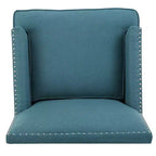 Fauteuil club contemporain GDFStudio Richardson en tissu rembourré avec clous décoratifs