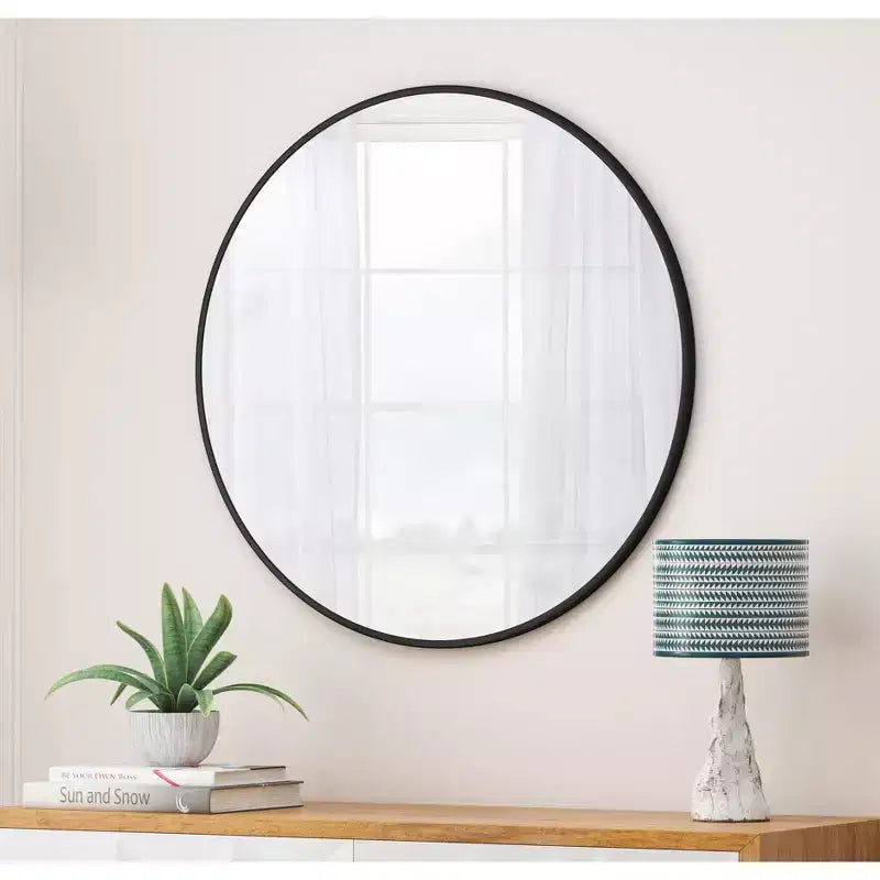 36 Wall Mounted Circular Mirror Metal Framed Mirror