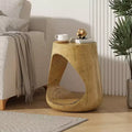 MAYEERTY Hollow Console Table Wood Like Texture Natural Color for Living Room