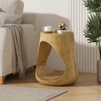 MAYEERTY Hollow Console Table Wood Like Texture Natural Color for Living Room