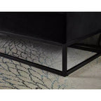 TUYOHW Banc en Velours avec Base en Métal et Rangement, Banc de Lit pour Salon, Noir