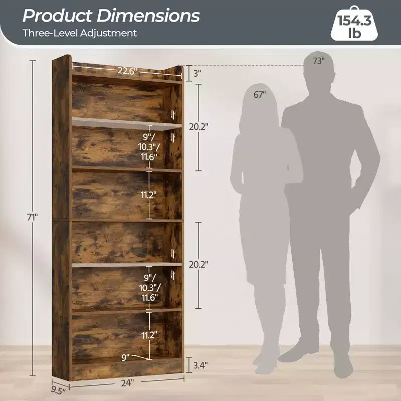 Étagère à livres moderne Yaheetech à 7 niveaux en bois pour bureau, salon