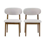 Chaise de salle à manger rembourrée Christopher Knight Home Bulwarth en bois d'hévéa de style Mid-Century avec dossier incurvé (lot de 2)