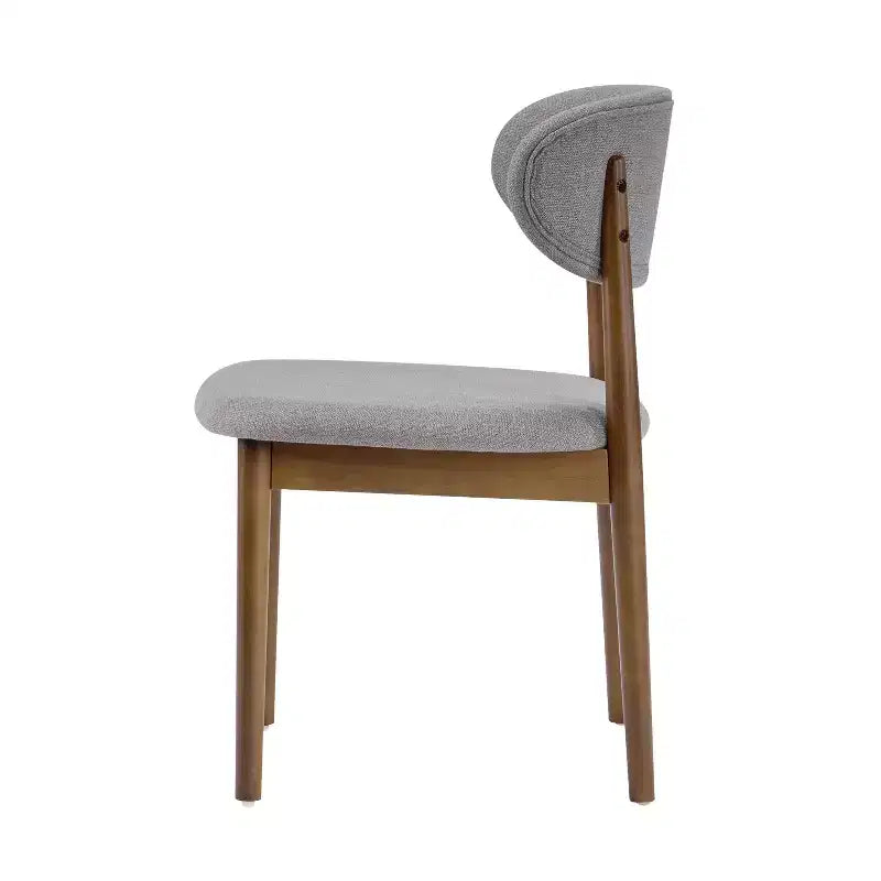 Chaise de salle à manger rembourrée Christopher Knight Home Bulwarth en bois d'hévéa de style Mid-Century avec dossier incurvé (lot de 2)