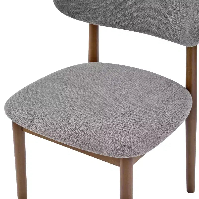 Chaise de salle à manger rembourrée Christopher Knight Home Bulwarth en bois d'hévéa de style Mid-Century avec dossier incurvé (lot de 2)