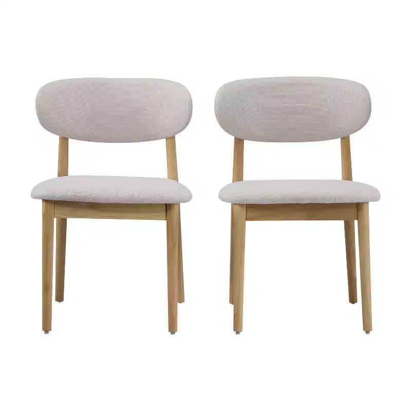 Chaise de salle à manger rembourrée Christopher Knight Home Bulwarth en bois d'hévéa de style Mid-Century avec dossier incurvé (lot de 2)