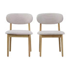 Chaise de salle à manger rembourrée Christopher Knight Home Bulwarth en bois d'hévéa de style Mid-Century avec dossier incurvé (lot de 2)