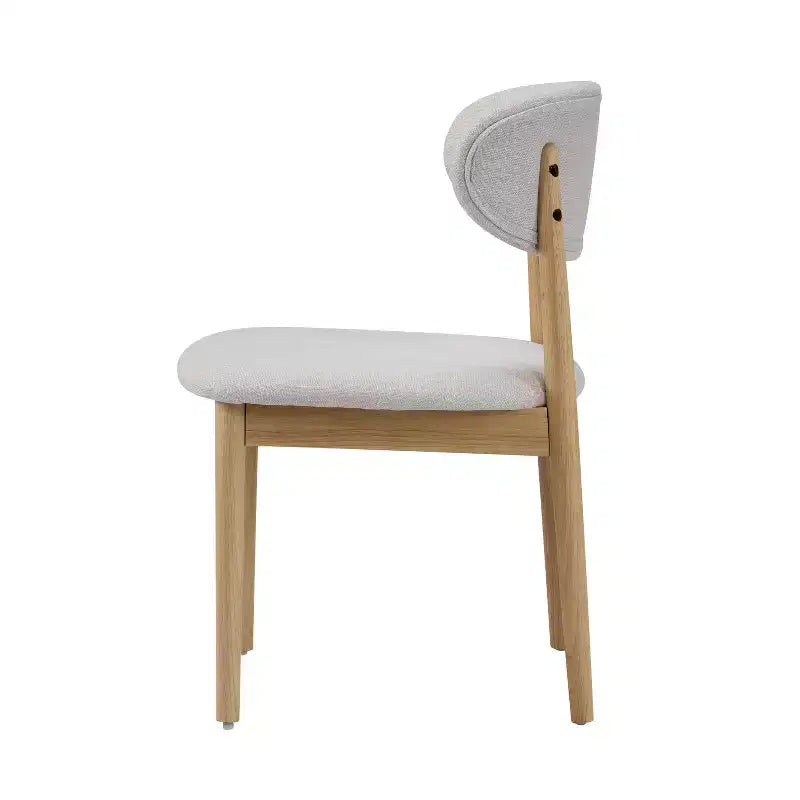 Chaise de salle à manger rembourrée Christopher Knight Home Bulwarth en bois d'hévéa de style Mid-Century avec dossier incurvé (lot de 2)