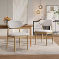 Christopher Knight Home Bulwarth Mid-Century Modern Rubberwood Upholstered Dining Chair with Curved Back (Set of 2)