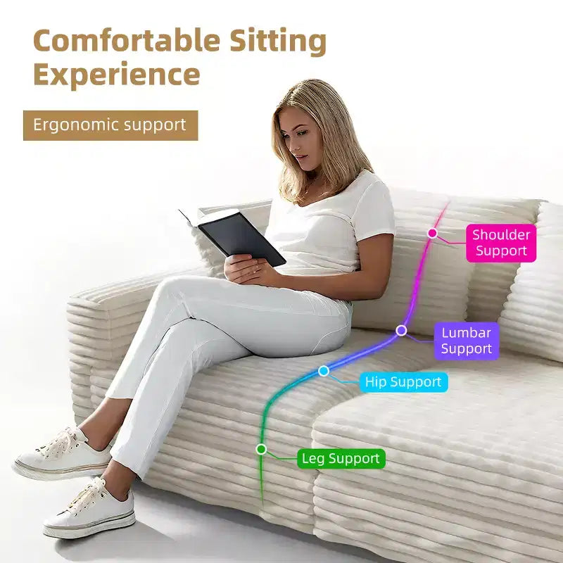 MAYEERTY Canapé moderne confortable rembourré Cloud avec assise profonde et coussins moelleux pour salon, chambre, bureau, beige