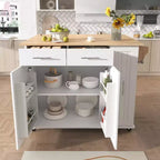 Chariot de Rangement de Cuisine CLIHOME avec Organisateur d'Armoire Coulissant à 3 Niveaux, Îlot de Cuisine Roulant sur Roues avec Porte-Serviettes, 2 Tiroirs
