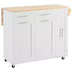 Chariot de Rangement de Cuisine CLIHOME avec Organisateur d'Armoire Coulissant à 3 Niveaux, Îlot de Cuisine Roulant sur Roues avec Porte-Serviettes, 2 Tiroirs