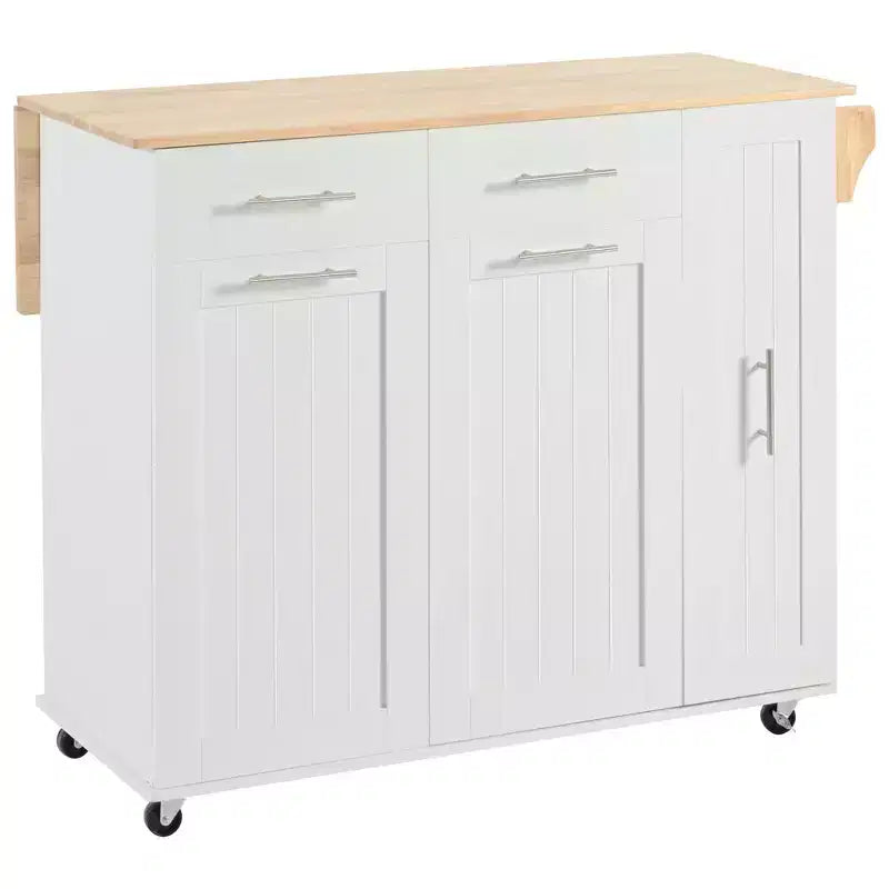 Chariot de Rangement de Cuisine CLIHOME avec Organisateur d'Armoire Coulissant à 3 Niveaux, Îlot de Cuisine Roulant sur Roues avec Porte-Serviettes, 2 Tiroirs