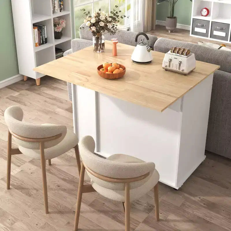 Chariot de Rangement de Cuisine CLIHOME avec Organisateur d'Armoire Coulissant à 3 Niveaux, Îlot de Cuisine Roulant sur Roues avec Porte-Serviettes, 2 Tiroirs