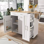 Chariot de Rangement de Cuisine CLIHOME avec Organisateur d'Armoire Coulissant à 3 Niveaux, Îlot de Cuisine Roulant sur Roues avec Porte-Serviettes, 2 Tiroirs