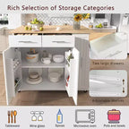 Chariot de Rangement de Cuisine CLIHOME avec Organisateur d'Armoire Coulissant à 3 Niveaux, Îlot de Cuisine Roulant sur Roues avec Porte-Serviettes, 2 Tiroirs