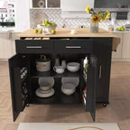 Chariot de Rangement de Cuisine CLIHOME avec Organisateur d'Armoire Coulissant à 3 Niveaux, Îlot de Cuisine Roulant sur Roues avec Porte-Serviettes, 2 Tiroirs