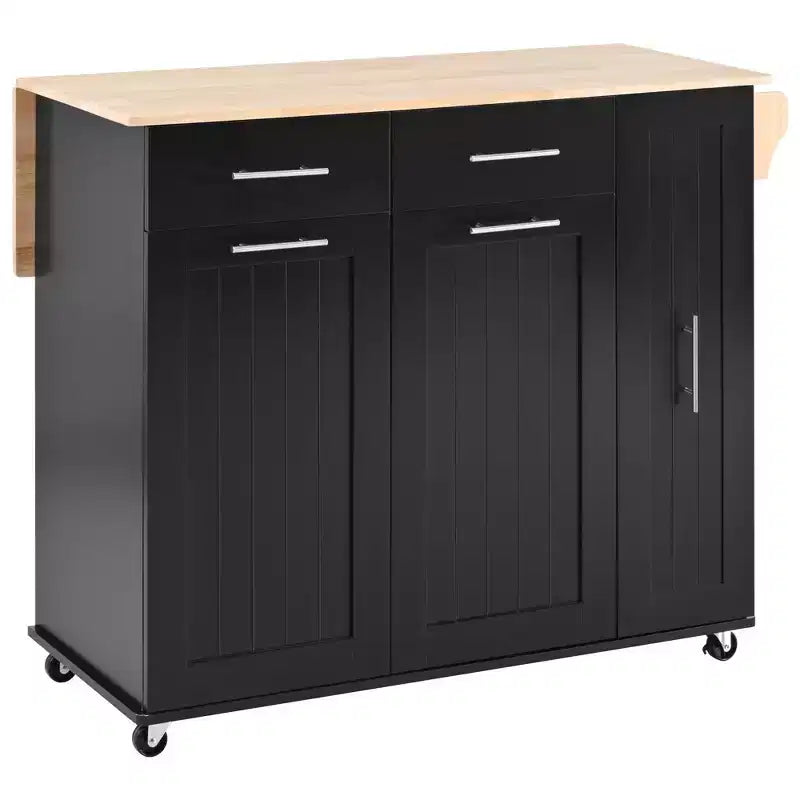 Chariot de Rangement de Cuisine CLIHOME avec Organisateur d'Armoire Coulissant à 3 Niveaux, Îlot de Cuisine Roulant sur Roues avec Porte-Serviettes, 2 Tiroirs