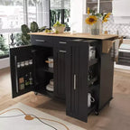 Chariot de Rangement de Cuisine CLIHOME avec Organisateur d'Armoire Coulissant à 3 Niveaux, Îlot de Cuisine Roulant sur Roues avec Porte-Serviettes, 2 Tiroirs