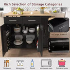Chariot de Rangement de Cuisine CLIHOME avec Organisateur d'Armoire Coulissant à 3 Niveaux, Îlot de Cuisine Roulant sur Roues avec Porte-Serviettes, 2 Tiroirs