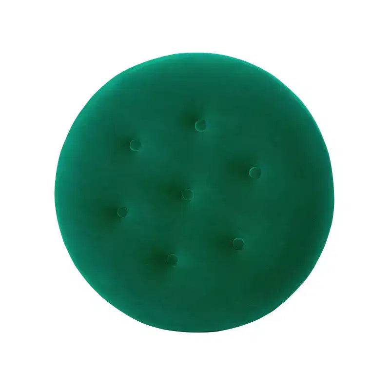 Jennifer Taylor Home Pouf d'appoint rembourré rond Yolanda 24, velours pêche orangé avec garniture dorée