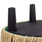 Jennifer Taylor Home Pouf d'appoint rembourré rond Yolanda 24, velours pêche orangé avec garniture dorée