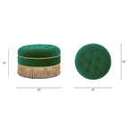 Jennifer Taylor Home Pouf d'appoint rembourré rond Yolanda 24, velours pêche orangé avec garniture dorée