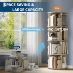 Étagère tournante à 4 niveaux, étagère d'angle pivotante pour petits espaces, tour de rangement rotative à 360°, bibliothèque verticale tournante