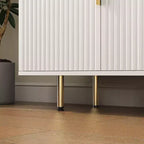 Meuble de rangement Okak Buffet, Buffet cannelé avec portes et étagères réglables, Console de bar à café pour salon/salle à manger