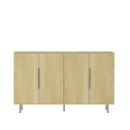 Meuble de rangement Okak Buffet, Buffet cannelé avec portes et étagères réglables, Console de bar à café pour salon/salle à manger