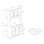 Okak 71 Meuble de Buffet Autoportant avec Rangement, Armoire de Garde-Manger Moderne, Desserte avec Support pour Micro-ondes pour Cuisine Salon