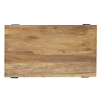 Table basse Royal Hampton 48 | Cadre noir en aluminium moulé fait main | Plateau en bois de manguier massif