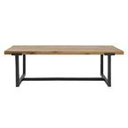 Table basse Royal Hampton 48 | Cadre noir en aluminium moulé fait main | Plateau en bois de manguier massif
