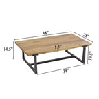Table basse Royal Hampton 48 | Cadre noir en aluminium moulé fait main | Plateau en bois de manguier massif
