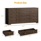 Commode GustoWave à 12 tiroirs pour chambre à coucher, 63 commodes en bois pour salon pour téléviseur de 65 pouces, commode moderne